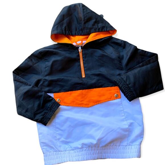 Art Class Kids Black White Orange Windbreaker Jacket Size Medium - Picture 1 of 3